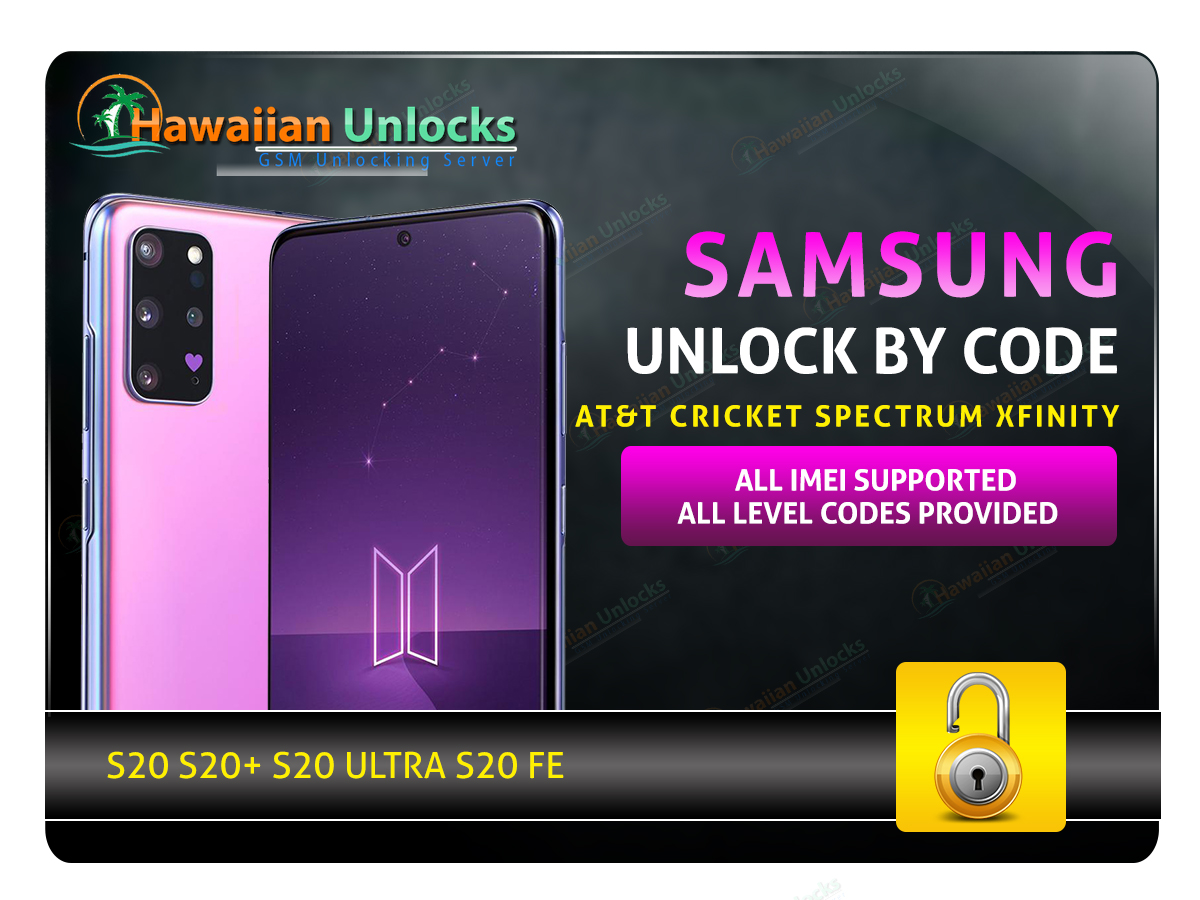 USA Samsung Galaxy unlock code - Supported Models S20/S20+/S20+ Ultra/S20 FE